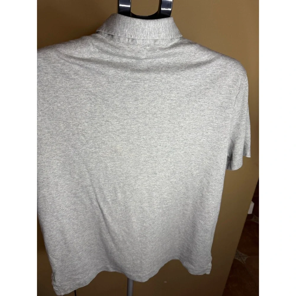 Polo Ralph Lauren Mens Heather Gray Short Sleeve Pony Logo Polo Shirt Large